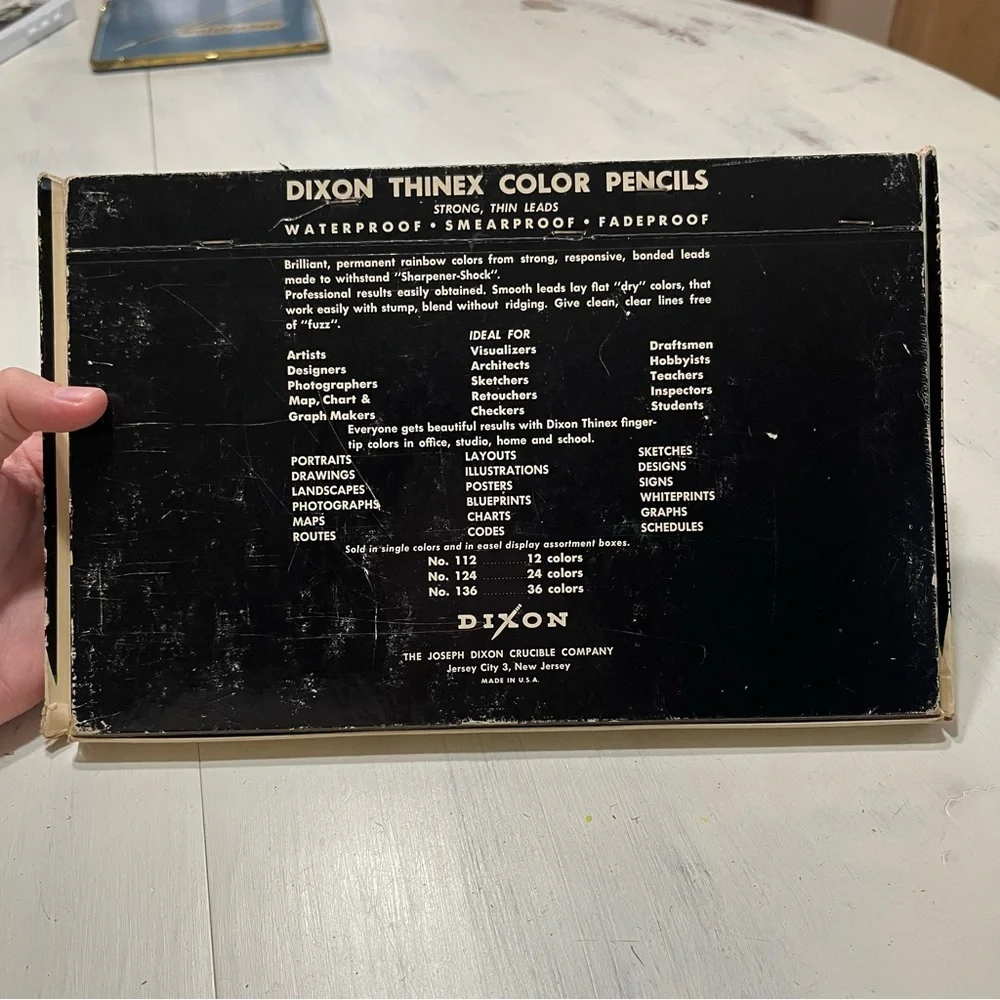 Vintage Dixon Thinex Thin Lead Colored Pencils Waterproof